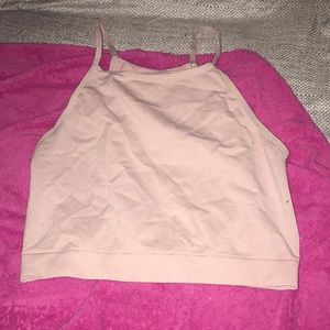 Pink cropped tank top